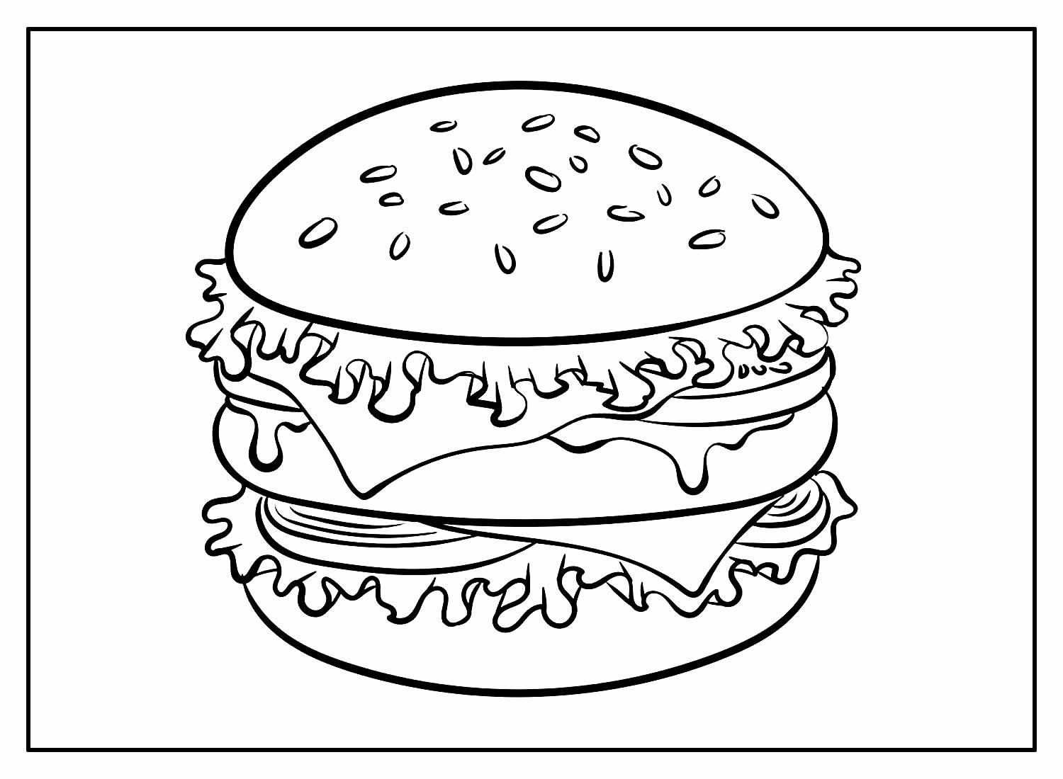 Desenhos de Hambúrguer para Colorir e Imprimir - Aprender a Desenhar