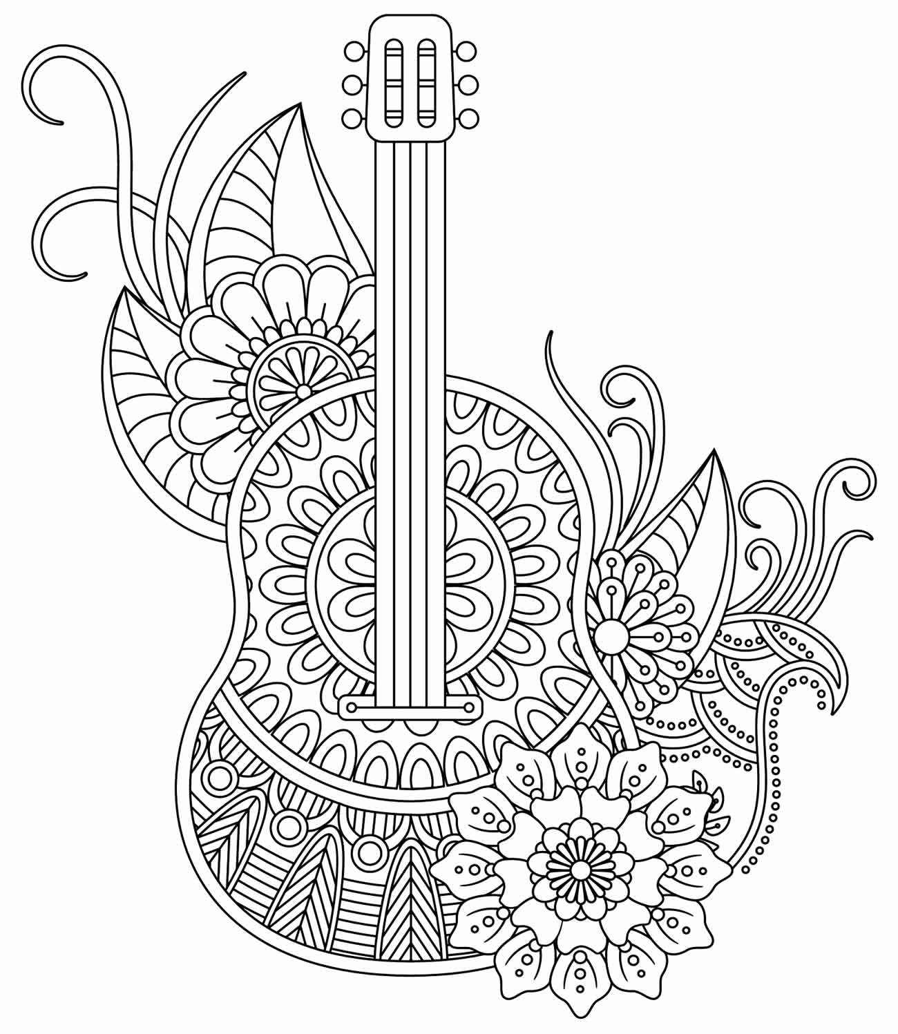 Desenhos de Instrumentos Musicais para Colorir e Imprimir Aprender a