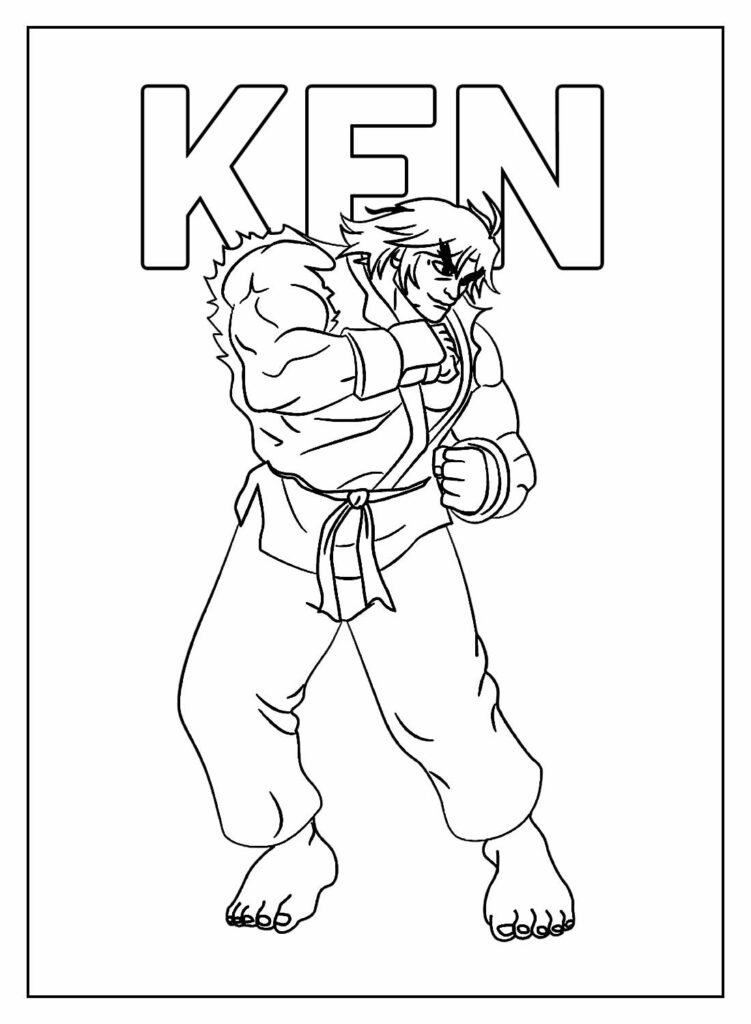 desenhos de ken street fighter para colorir 14