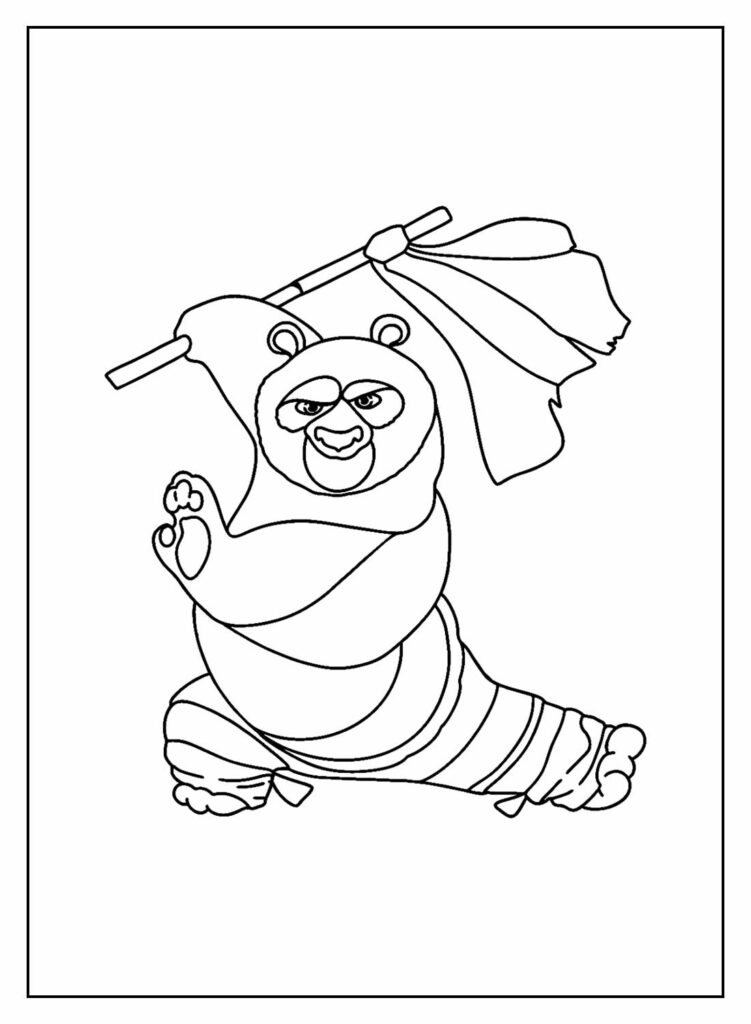 Desenho gratuito do panda do Kung Fu para imprimir e colorir - Kung Fu panda  - Just Color Crianças : Páginas para colorir para crianças