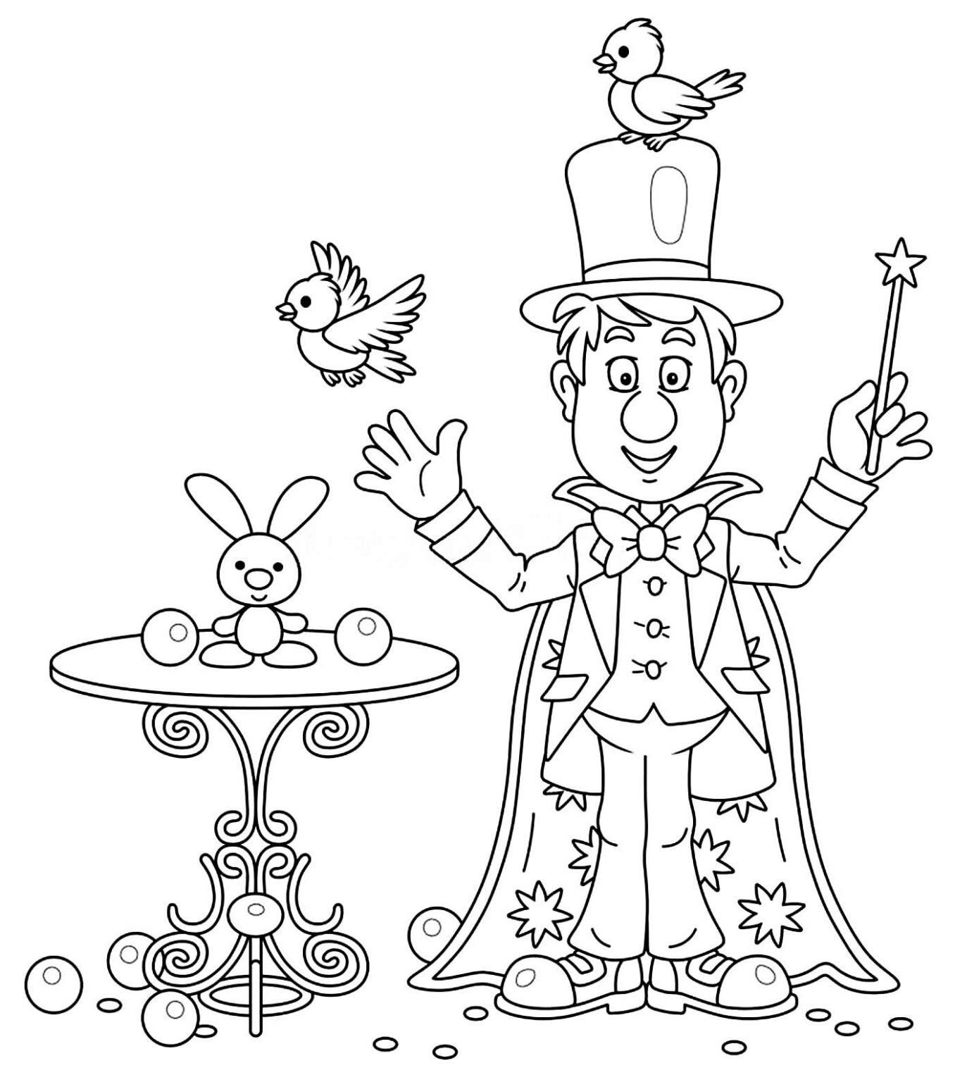 Desenhos de Mágicos para Colorir e Imprimir - Aprender a Desenhar