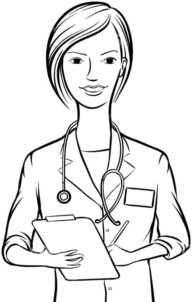 desenhos colorir imprimir profissoes medico (2)  Desenhos de profissões,  Medico desenho, Desenhos de enfermagem