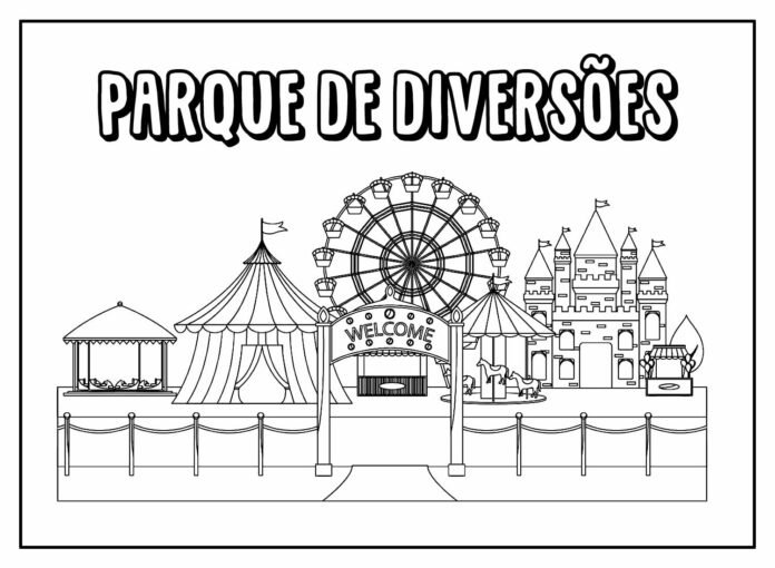 Desenhos de Parque de Diversões para Colorir e Imprimir - Aprender a ...