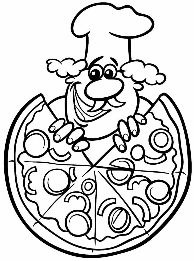 desenhos de pizza para colorir 12