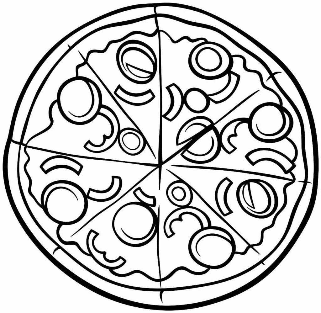 desenhos de pizza para colorir 2