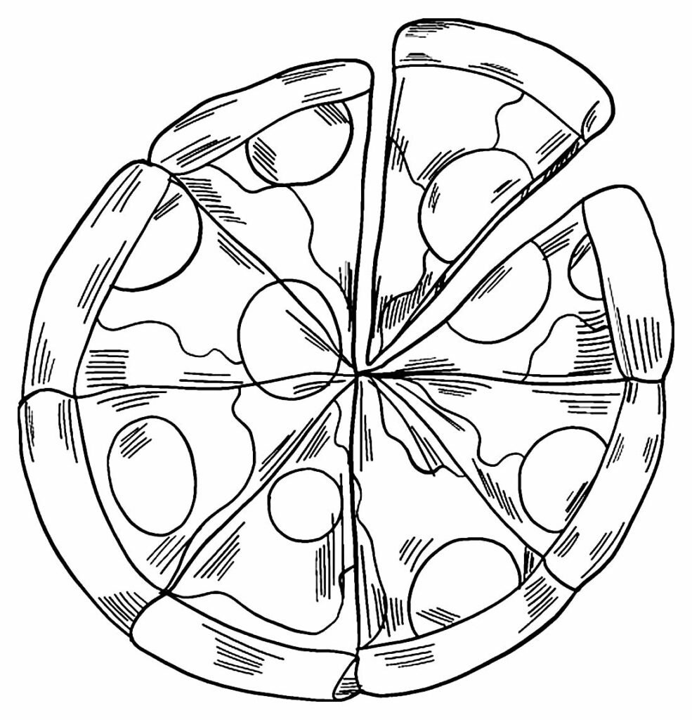 desenhos de pizza para pintar simples 7