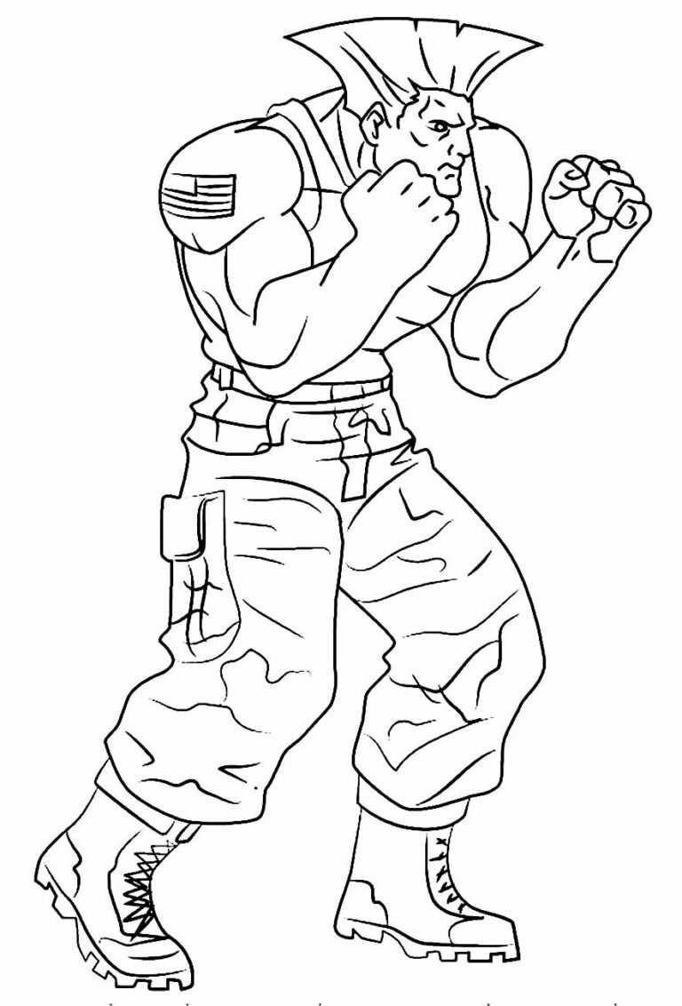 Desenhos de Street Fighter para Colorir e Imprimir - Aprender a Desenhar