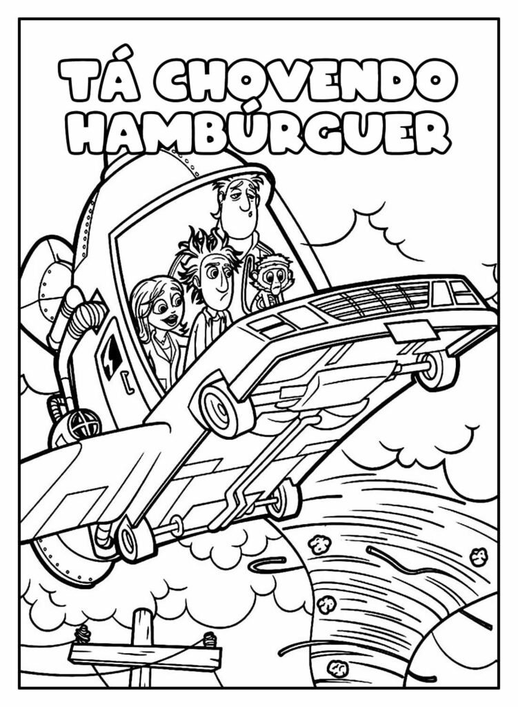 desenhos de ta chovendo hamburguer para colorir 46