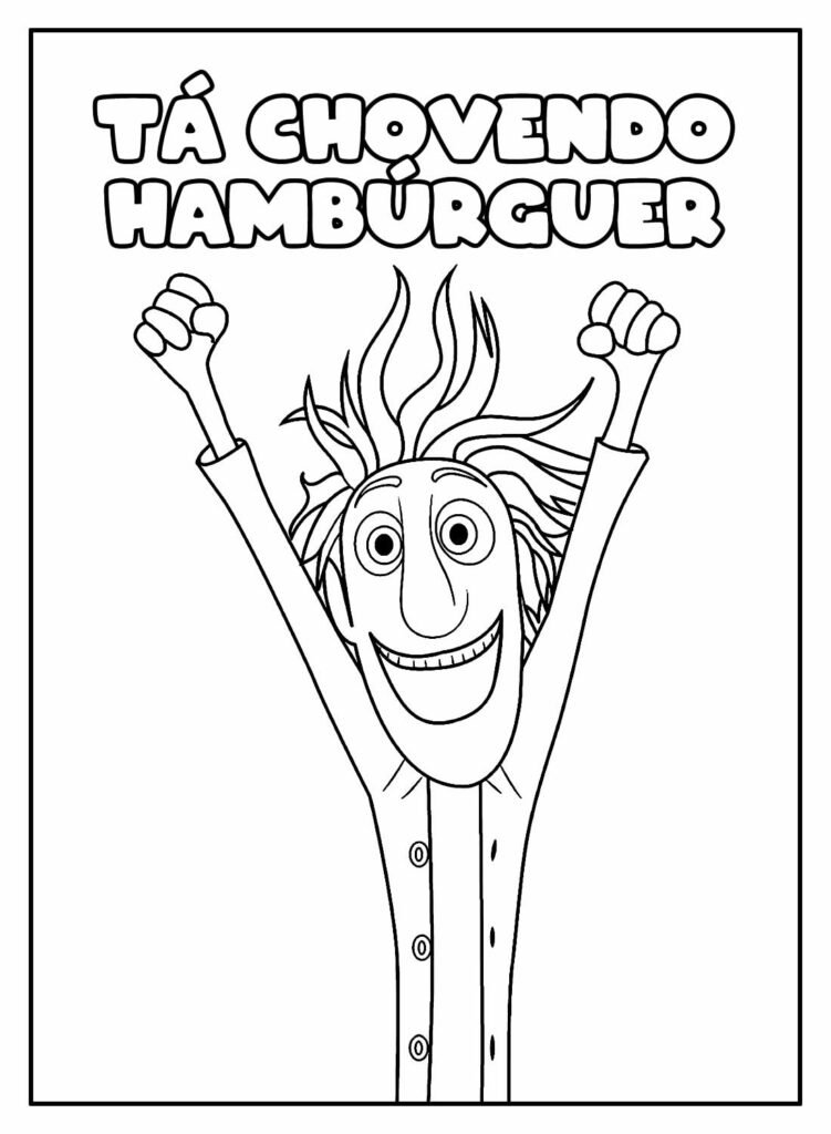 desenhos de ta chovendo hamburguer para colorir 48