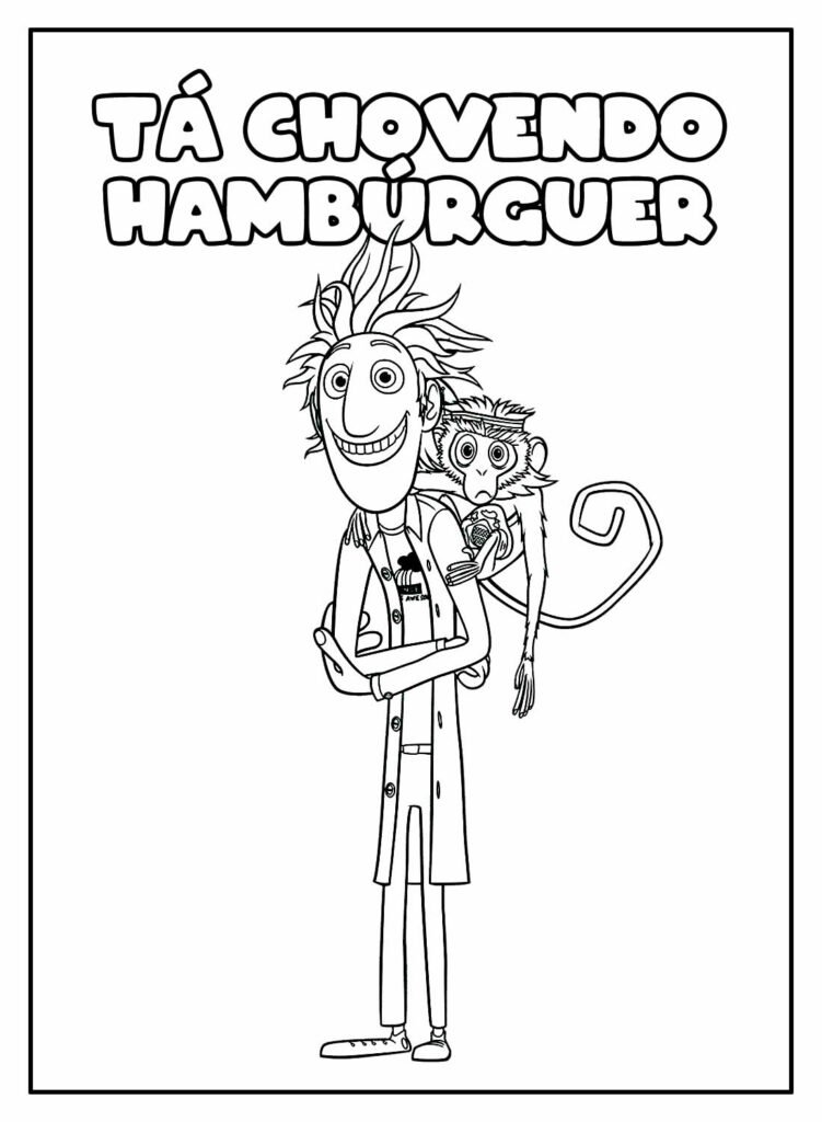 desenhos de ta chovendo hamburguer para colorir 49