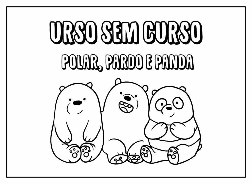 desenhos de urso sem curso para colorir 18