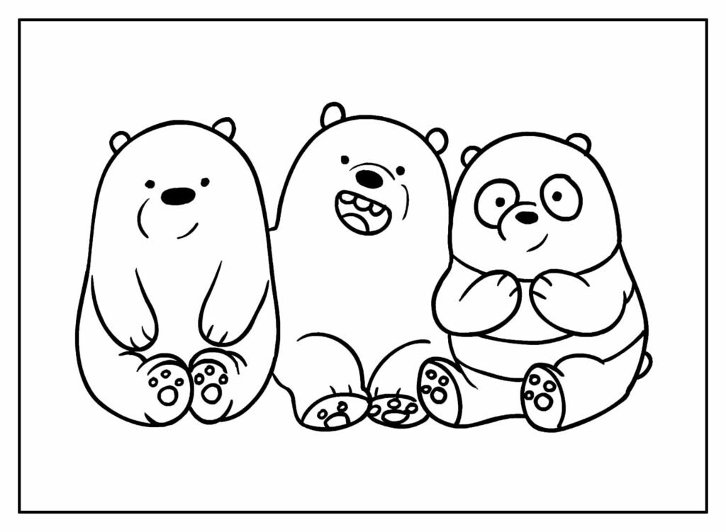 desenhos de urso sem curso para colorir 6