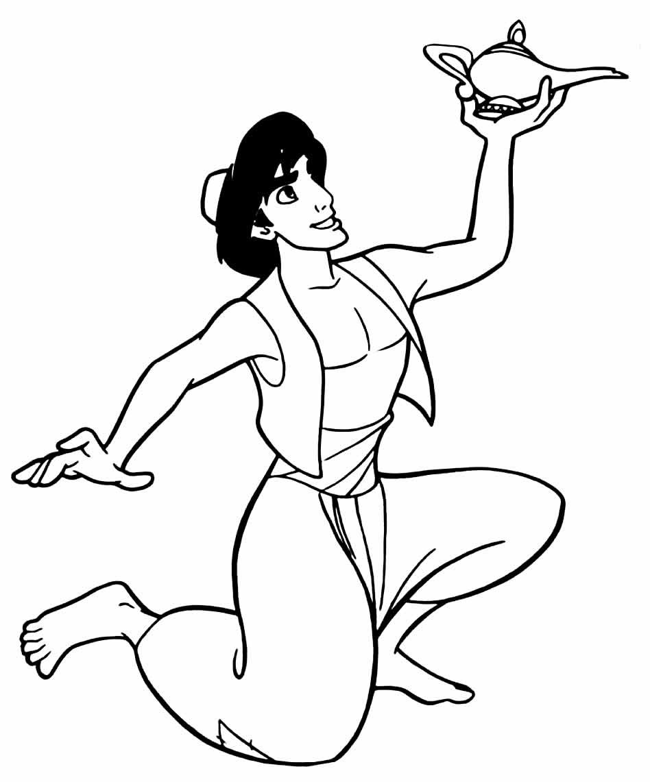 Desenhos do Aladdin para Colorir e Imprimir - Aprender a Desenhar