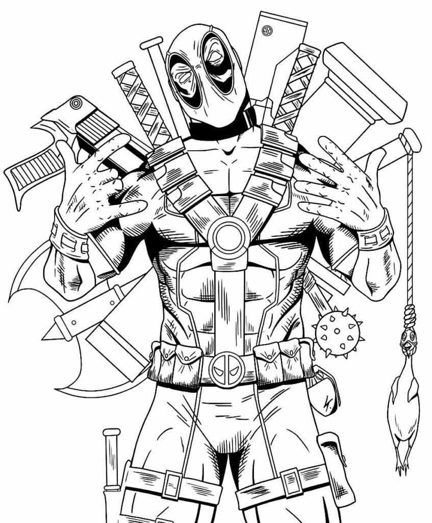 desenhos do deadpool para colorir 11