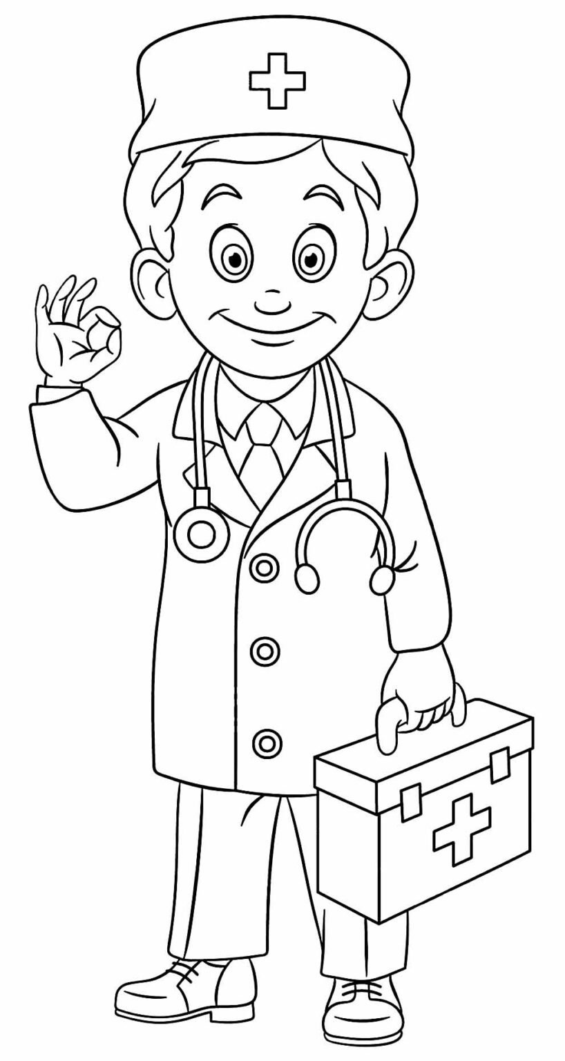 Desenhos de Médico para Colorir e Imprimir - Aprender a Desenhar