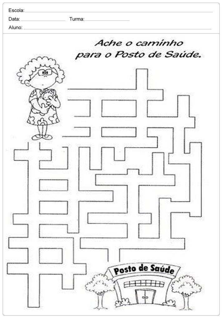 Atividades sobre Higiene labirinto Atividades sobre Higiene labirinto