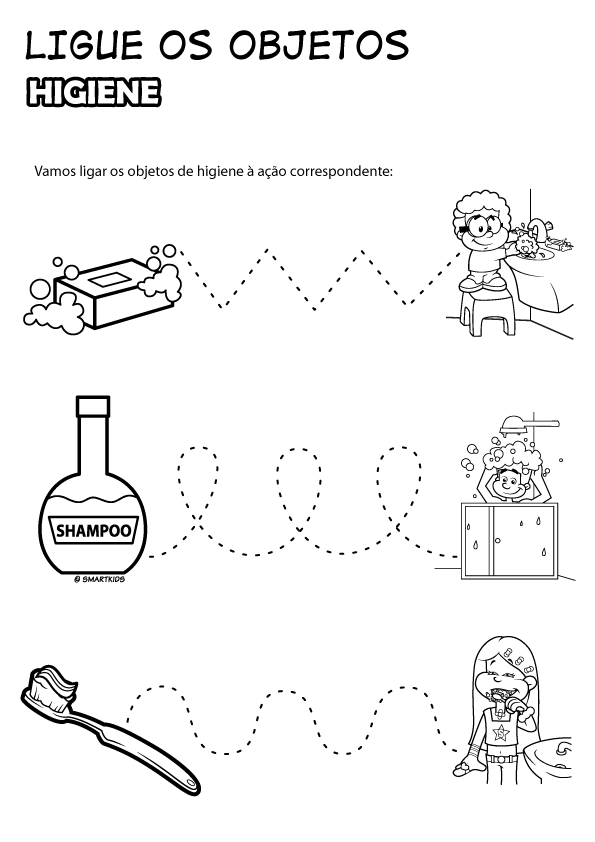 Atividades sobre Higiene ligue os pontos infantil Atividades sobre Higiene ligue os pontos infantil