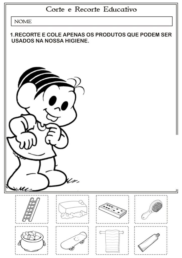 Atividades sobre Higiene recortar colar Atividades sobre Higiene recortar colar