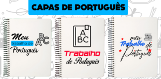 Capas de Trabalho de Português para Imprimir (Muito Fácil) Capas Trabalho de Portugues