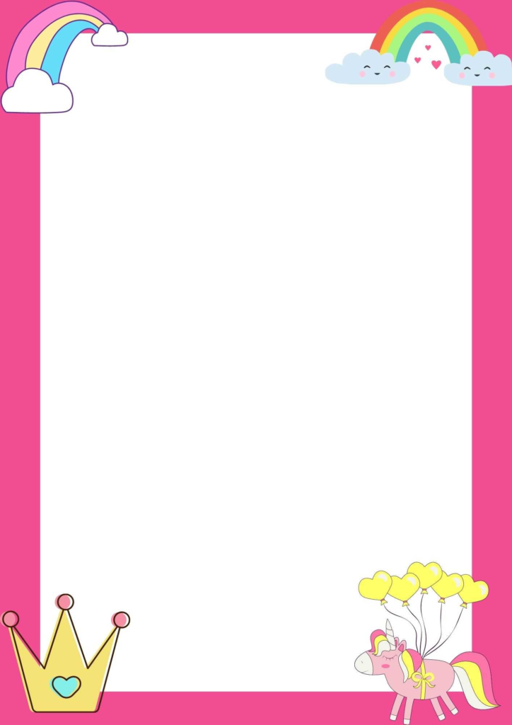 Moldura com unicornio rosa