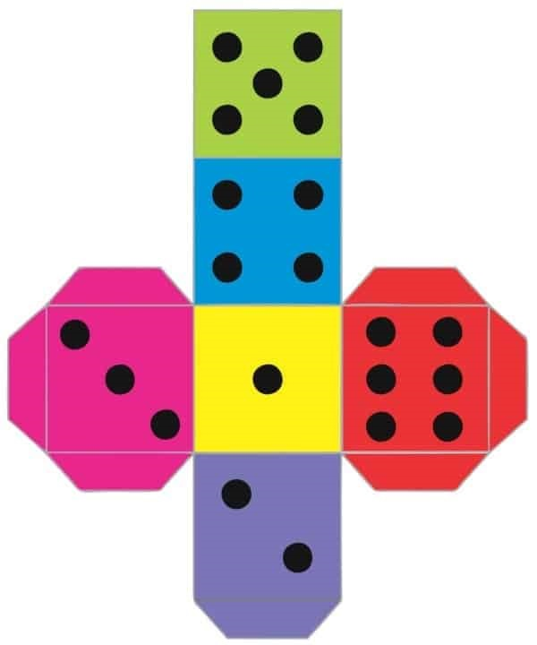 molde dado papel molde dado papel