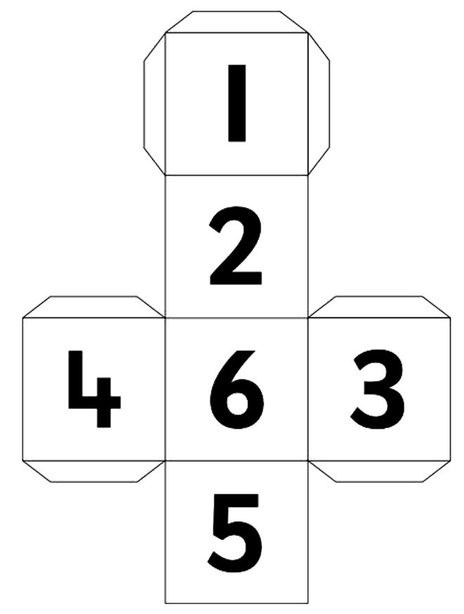 molde de dado para colorir 6 molde de dado para colorir 6