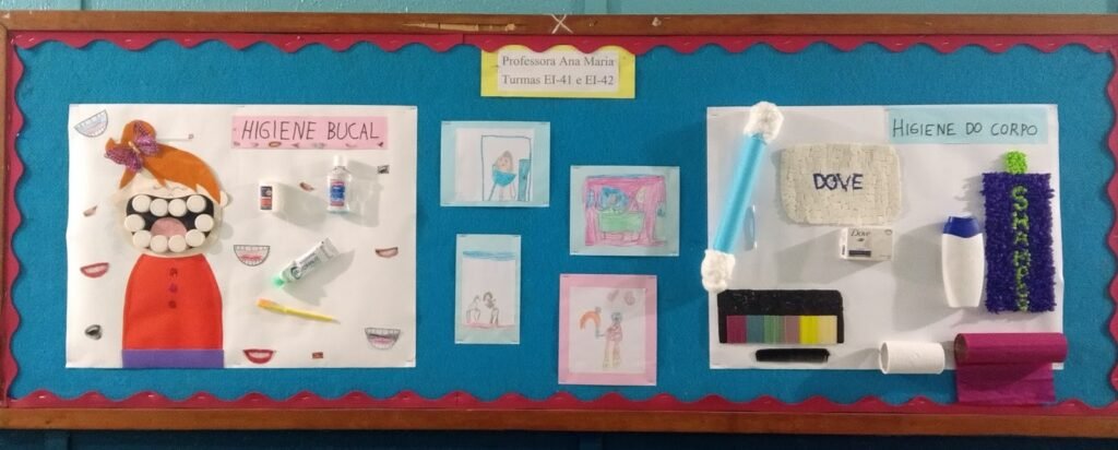 mural atividade higiene educacao infantil