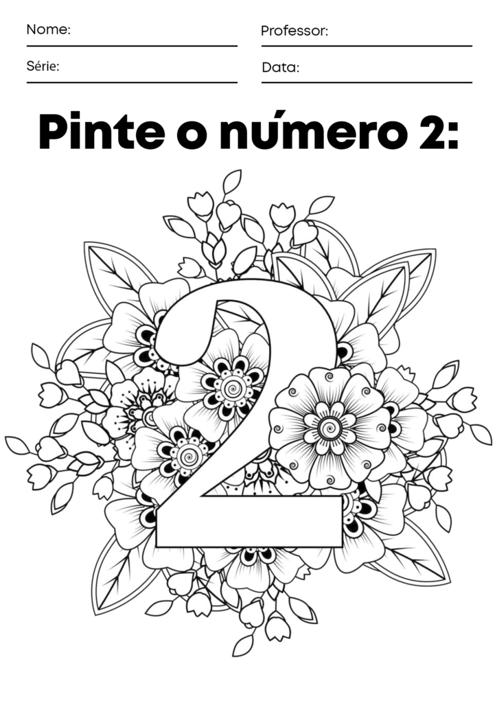 Atividade de colorir o numero 2