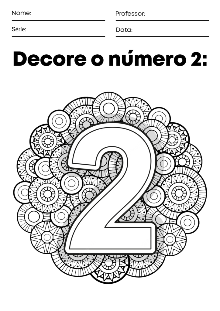 Atividade de decorar o numero 2