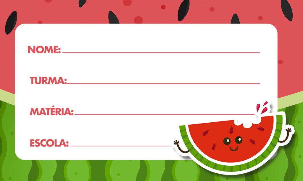 Etiqueta Escolar melancia