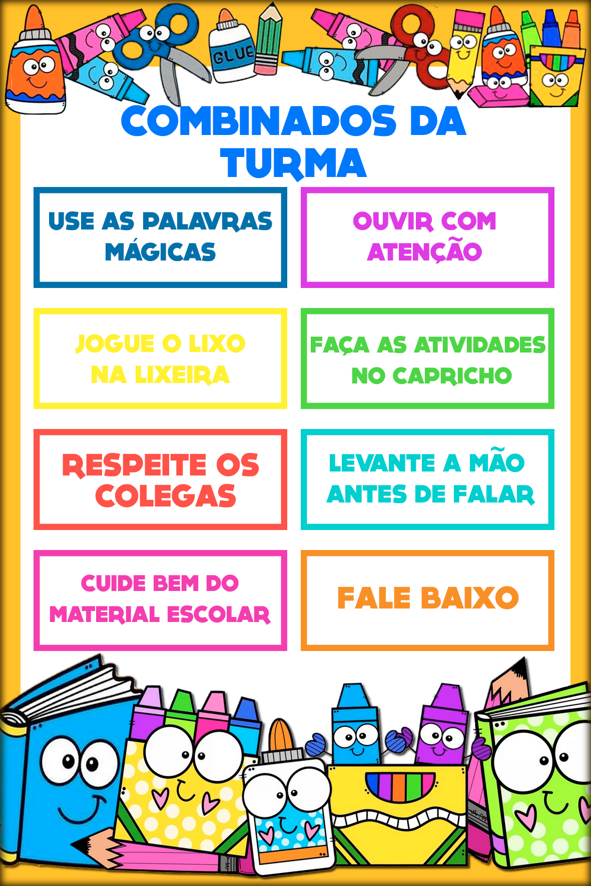Combinados Educação Infantil para imprimir em PDF grátis