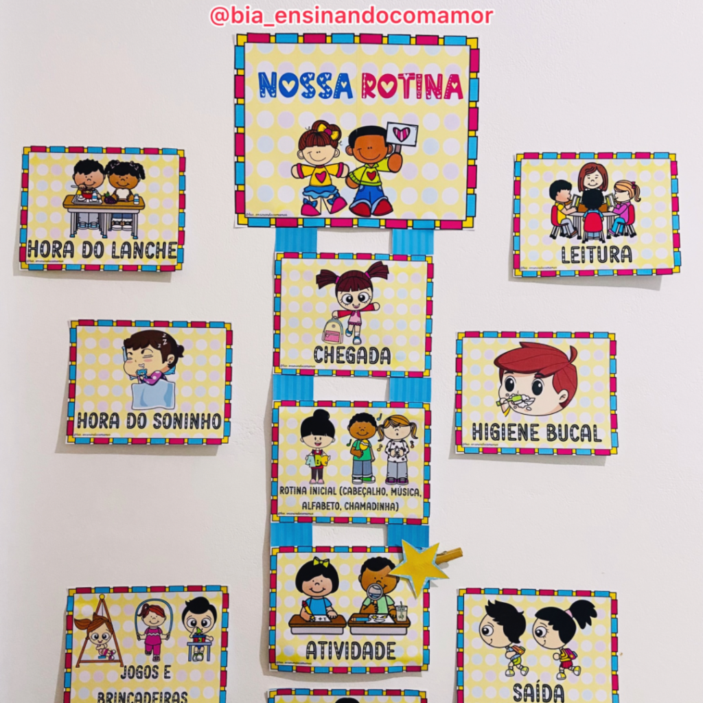 Quadro de Rotina educacao infantil bia ensinandocomamor Quadro de Rotina educacao infantil bia ensinandocomamor