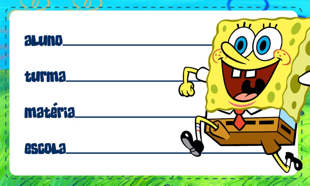 cracha educacao infantil bob esponja