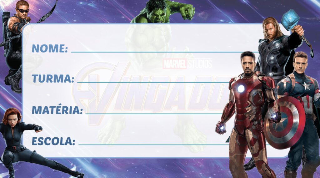 cracha educacao infantil vingadores