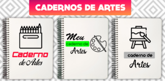 capa de caderno de artes