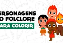 Personagens do folclore para colorir