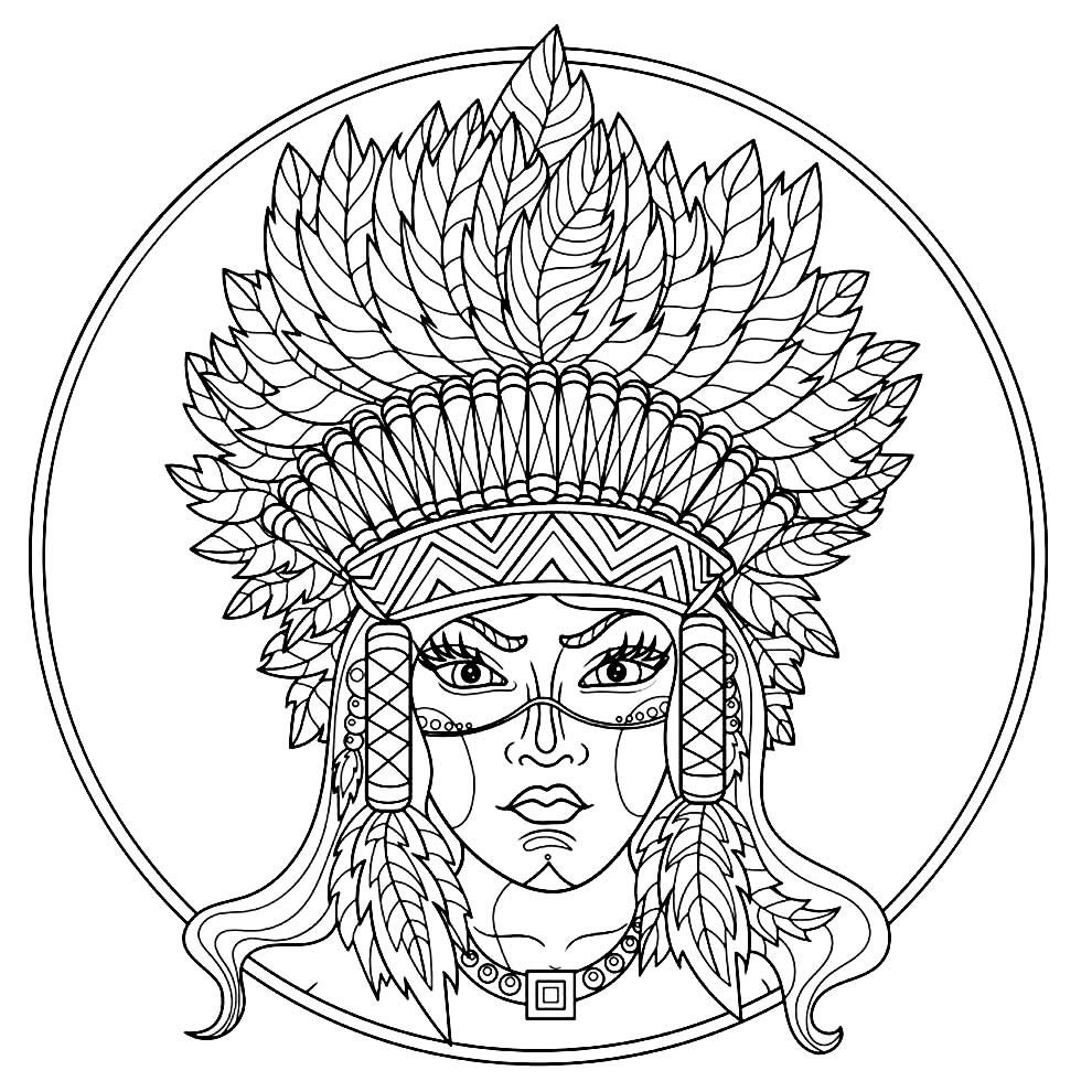 desenho de india para colorir