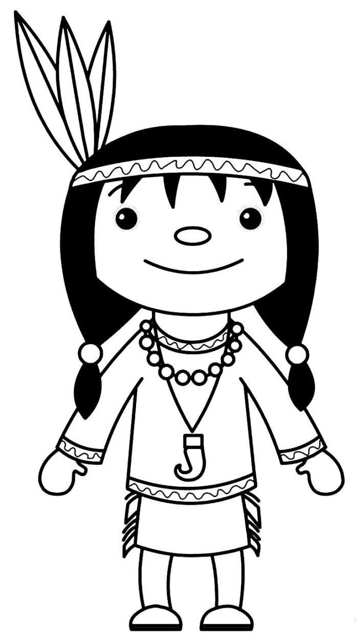 Desenhos de Índio para Colorir e Imprimir (Dia dos Povos Indígenas)