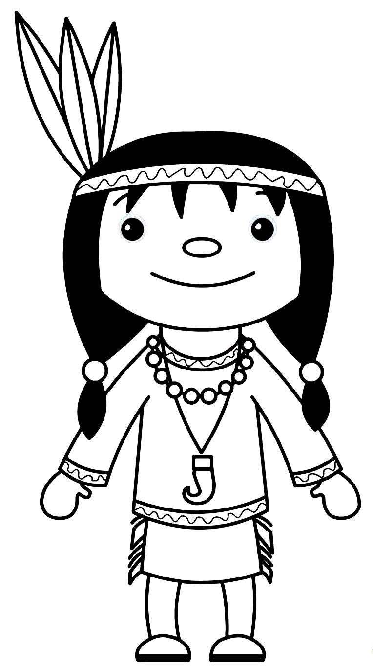 Indianerin Indio Kleurplaat Indienne Coloriage Indiaan Indiano Educima ...