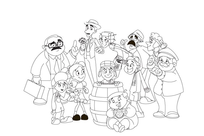 turma do chaves para desenhar