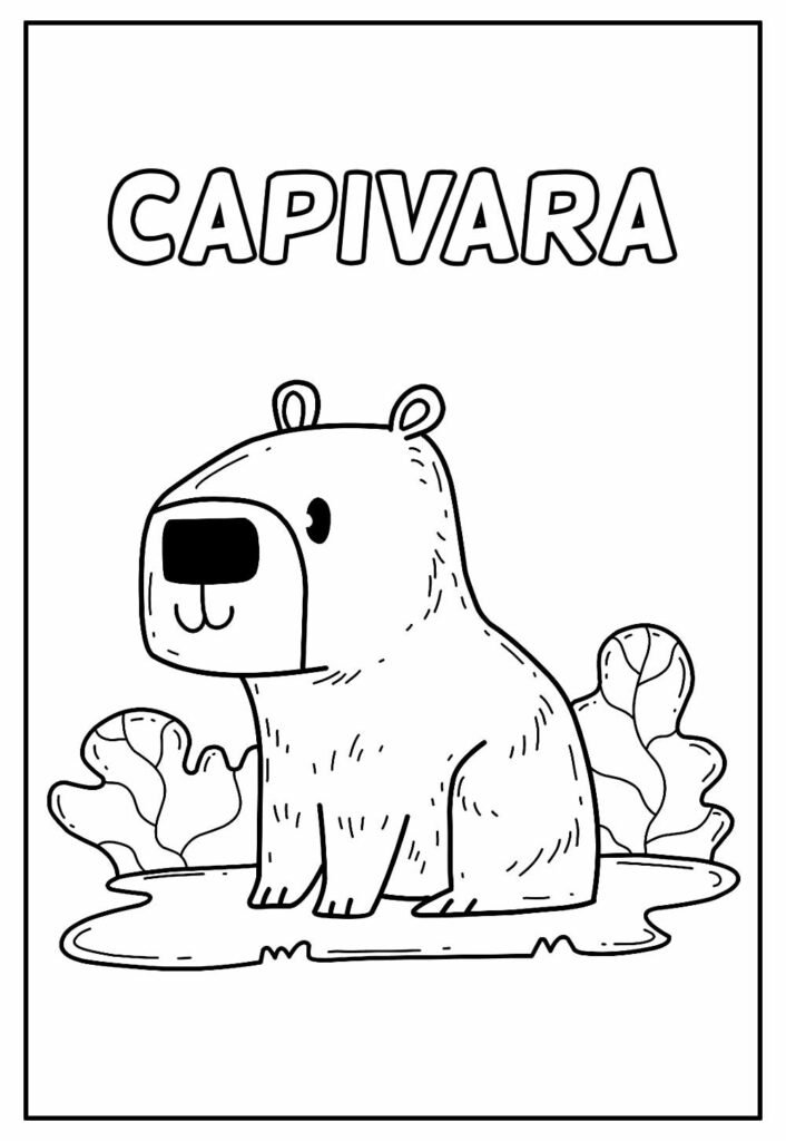 atividades capivara para pintar escolar