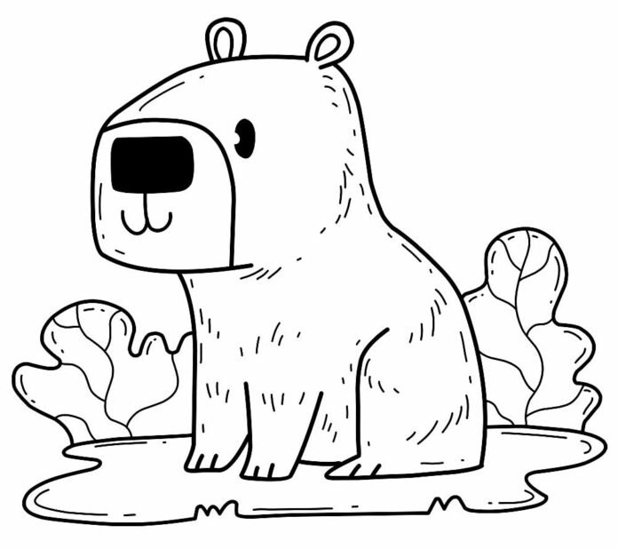 Desenhos de Capivara para Colorir e Imprimir