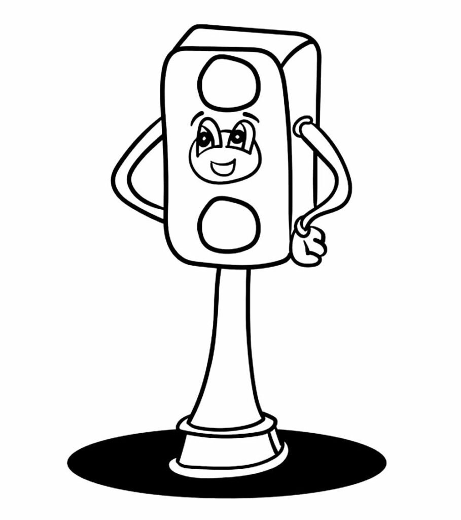 desenho de sinal de transito para colorir cartoon