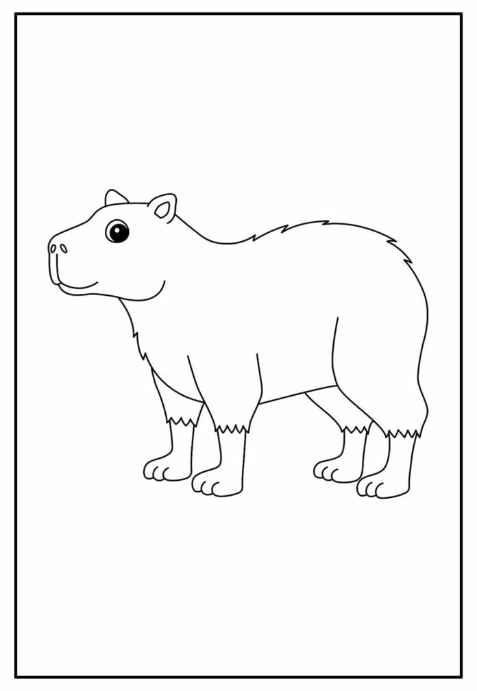 Desenhos de Capivara para Colorir e Imprimir