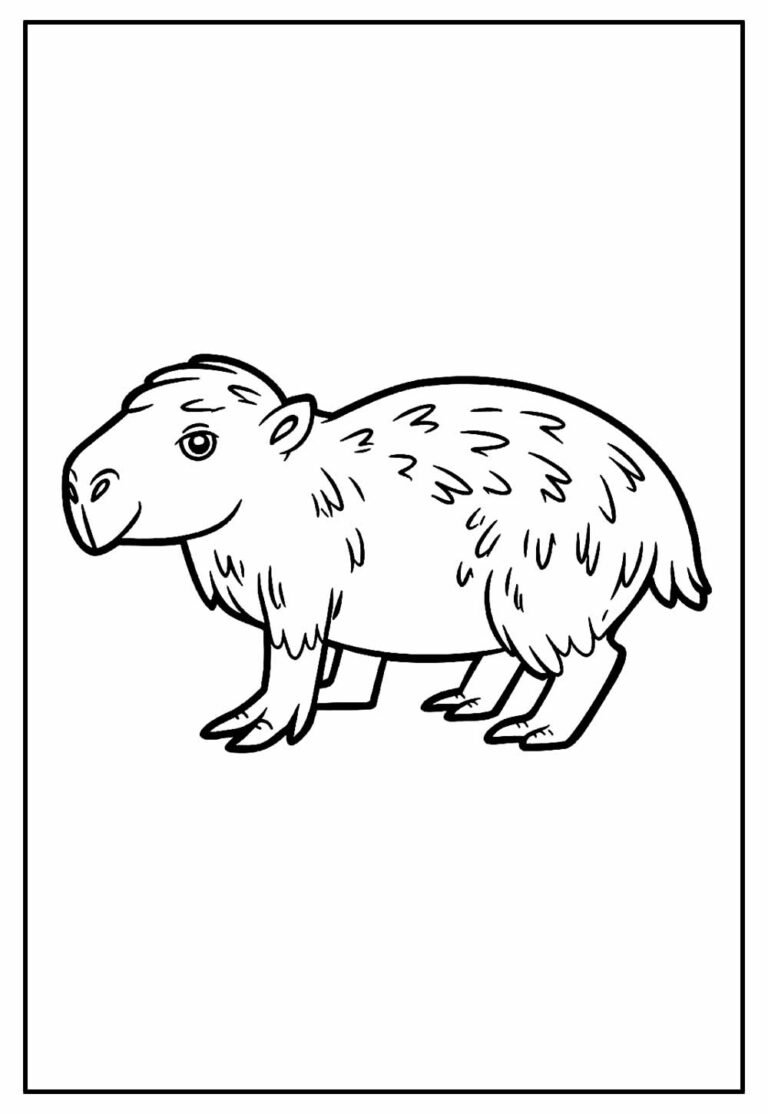 Desenhos de Capivara para Colorir e Imprimir
