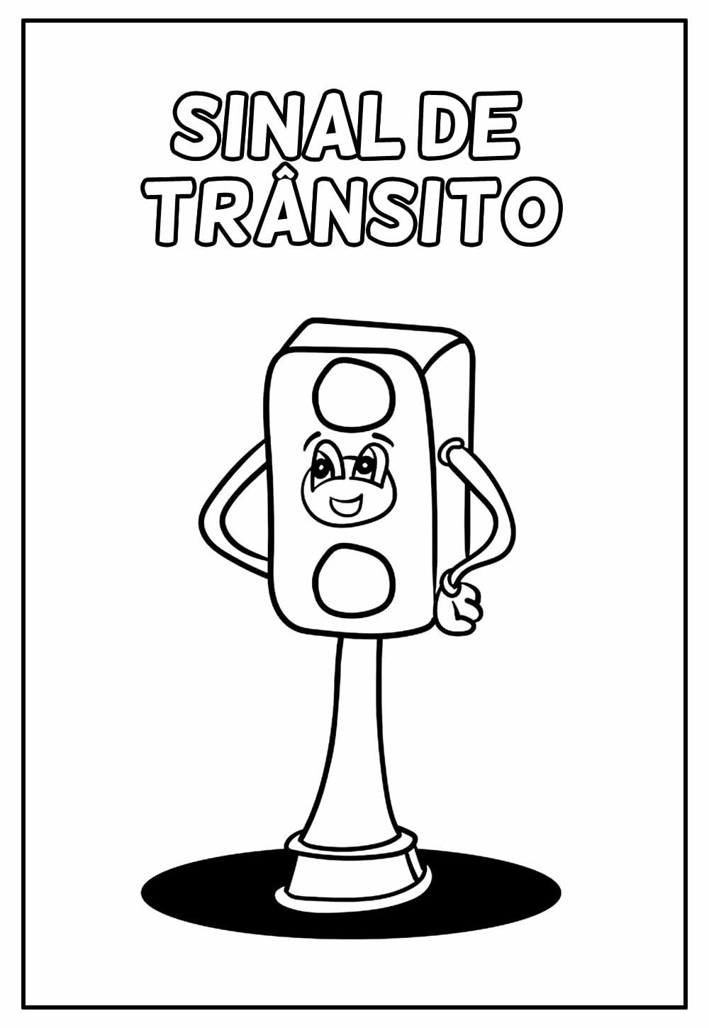 Desenhos de Sinal de Trânsito para Colorir e Imprimir