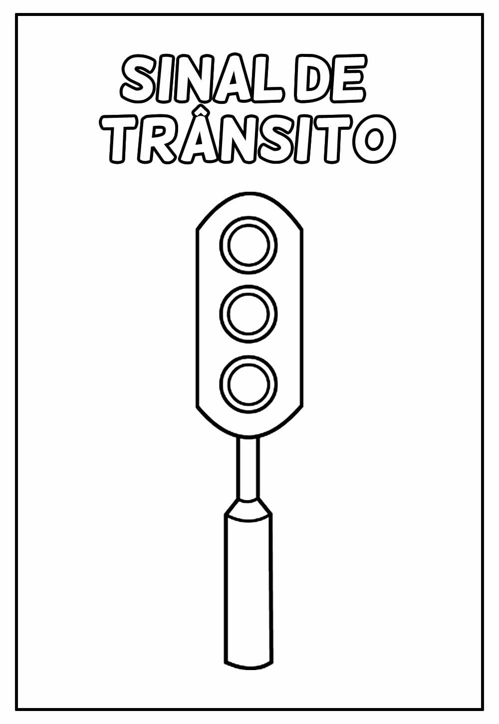 Desenhos de Sinal de Trânsito para Colorir e Imprimir