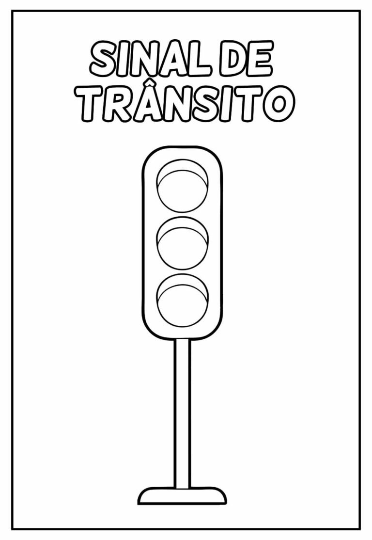 Desenhos de Sinal de Trânsito para Colorir e Imprimir