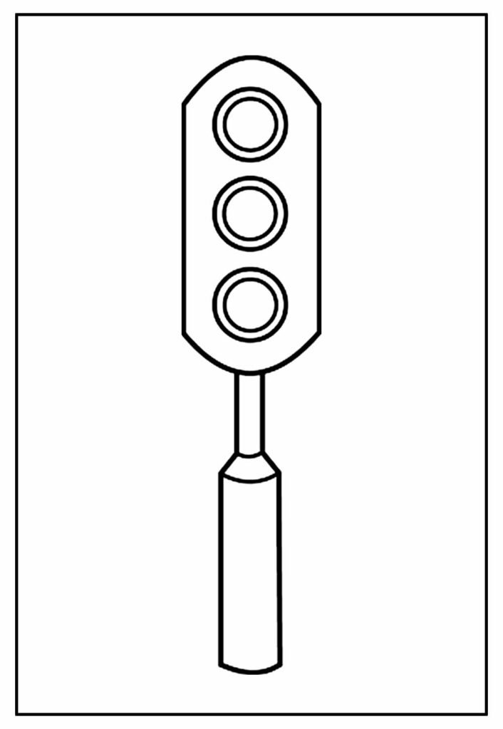 imagem de sinal de transito para colorir simples