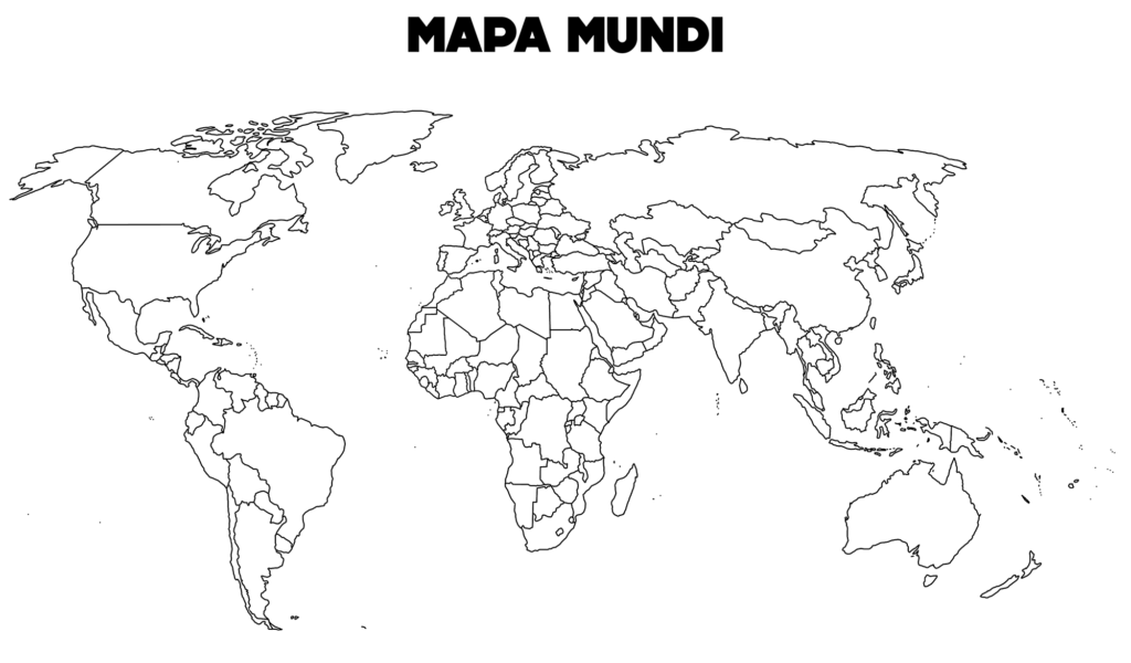 mapa mundi para colorir